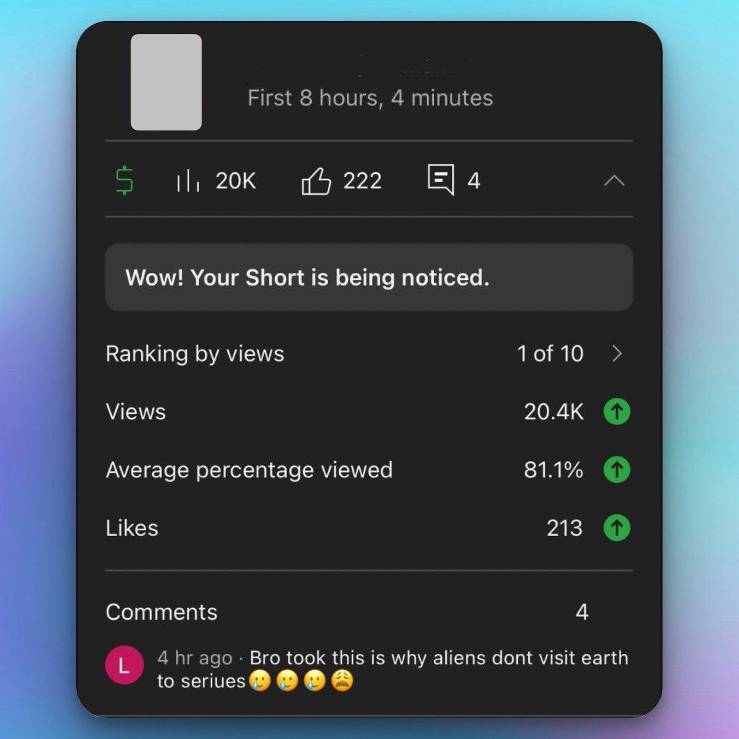 MushyWolf_'s tweet photo. I know I’ve said this before, but this new YouTube “engaged views” update is insane. They glaze your numbers so you think you’re doing well, while actually paying you less.

It’s not like 5% where it only matters at scale — it’s 30% gone.

Example: my “engaged views” are only ~60% of total, even though my VVS (engagement rate) is 90%+. That means if I’m supposed to make $20,000, I only get $14,000.

@YouTube this is getting ridiculous now.