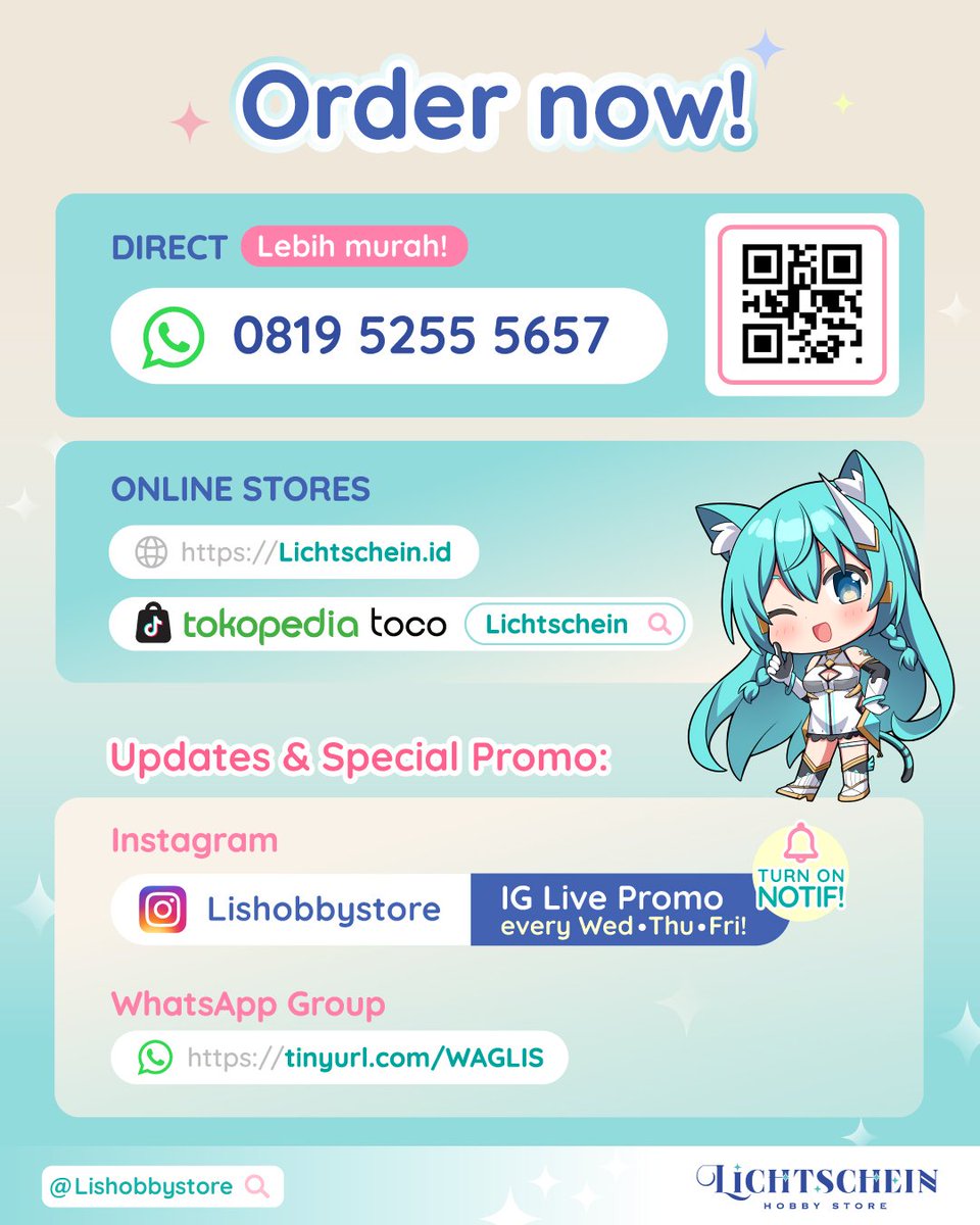 lishobbystore's tweet photo. ✨ New Arrivals Alert! ✨

Mau lihat koleksi baru lainnya?
📖 Full katalog ada di Toco
🎥 Atau bisa juga dapetin dengan harga spesial di Instagram Live setiap Rabu – Jumat, 18.30

Jangan sampai kelewatan, Lis-tener~ 🔥

https://t.co/uL4uA4aIFS https://t.co/V6XXu9LHSv