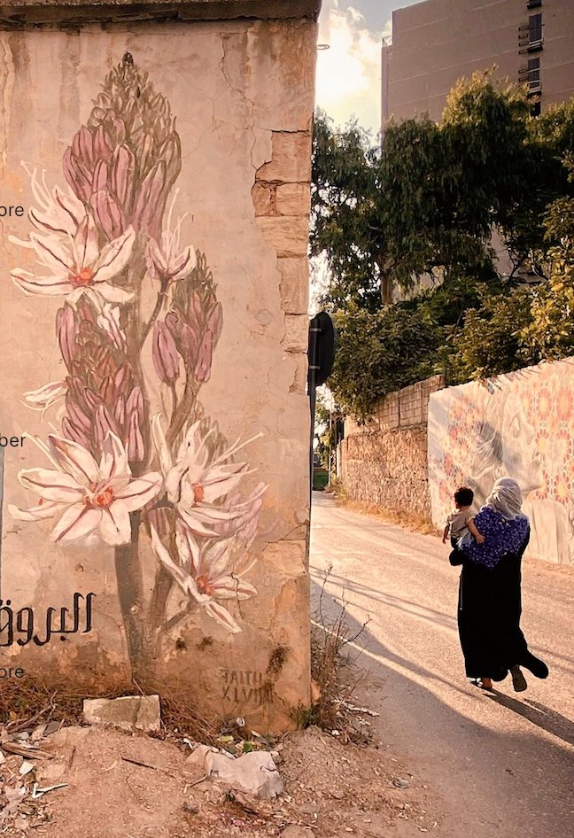 womensart1's tweet image. From the series Medicinal Flowers of Lebanon, 2021 by street artist, muralist Faith47 #WomensArt