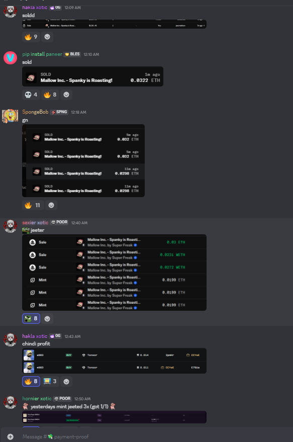 Sponge_Dao's tweet photo. Morning guys 

Yesterday was a solid day for SpongeDao 

🔹 @2021calledback Mainnet Public Mint
0.0051Ξ ➝ 0.01Ξ (almost 2x)

🔹 @pillmoneypodz  Solana Public Mint
0.025◎ ➝ 0.30◎ (12x)

🔹 @MALLOWINCo – Mainnet Public Mint
0.0199Ξ ➝ 0.04Ξ (easy 2x) https://t.co/Can5hUg5ox