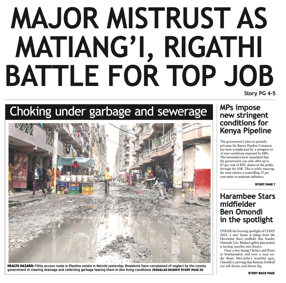 Classic105Kenya's tweet photo. The Star newspaper has reported extensively on this issue, highlighting residents' concerns &amp; urging local authorities to address the crisis

@ItsMainaKageni: This is crazy! If you live in pipeline, when was the last time garbage was picked up from your area? 
#MainaAndKingangi https://t.co/1l7vU0079V