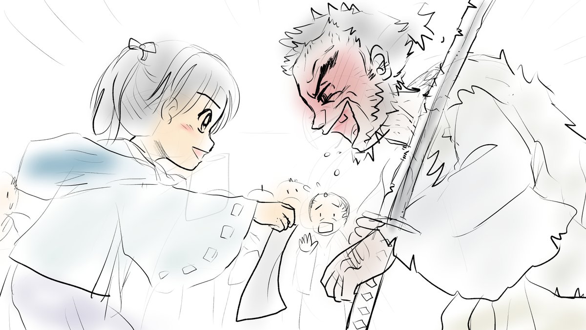 昨日描いた絵です( ゜Д゜)      
 恋の魔法とおまじない735-4完成
 福娘童話集昔話彦一「切れない紙」ラフ 
#恋の魔法とおまじない #昔話 
