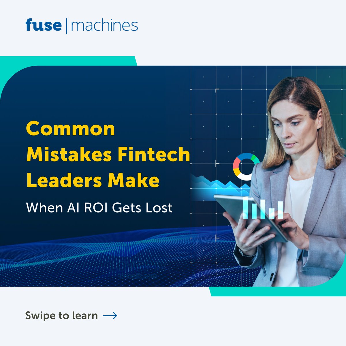 fusemachines's tweet photo. Even the best AI initiatives fail without strategy. Poor data, misalignment &amp; unclear goals derail ROI.

Get the Fintech ROI eGuide &amp; learn how to avoid it https://t.co/kugutLpRDI

#AIinFintech #FintechAI #eGuide #ROI #AI