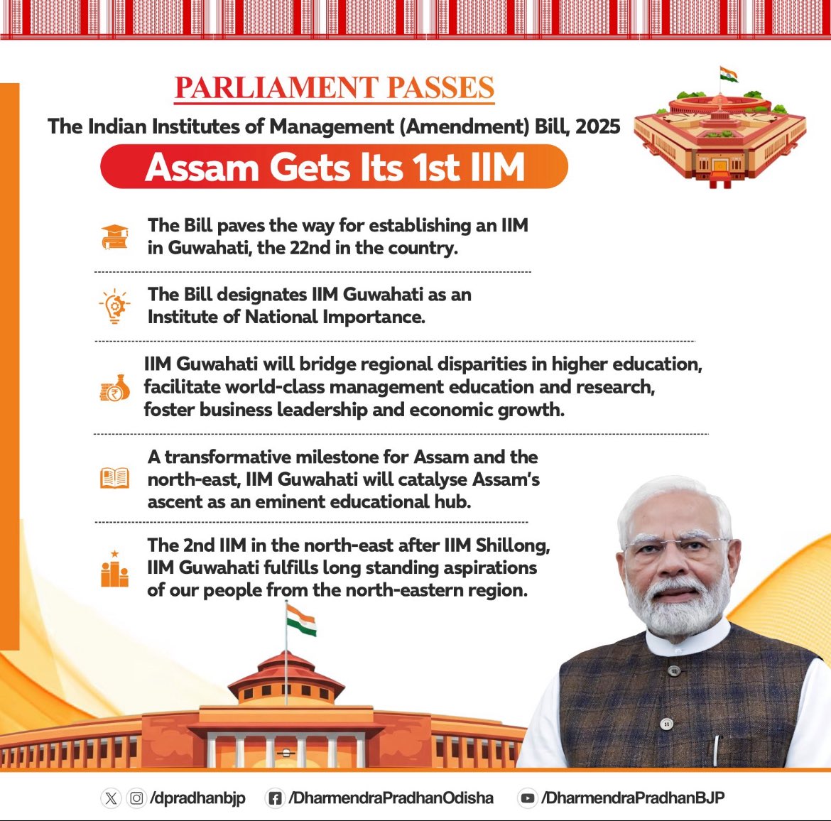 ChairIIMS's tweet photo. Heartiest congratulations Hon’ble CM @himantabiswa on Assam getting IIM in Guwahati 
1st in Assam 2nd in North East 
22nd in Bharat 
A proud milestone will further strengthen North-East with world-class management education
#IIMGuwahati #Assam #NorthEastIndia #EducationForAll https://t.co/4GiBQYNbM3