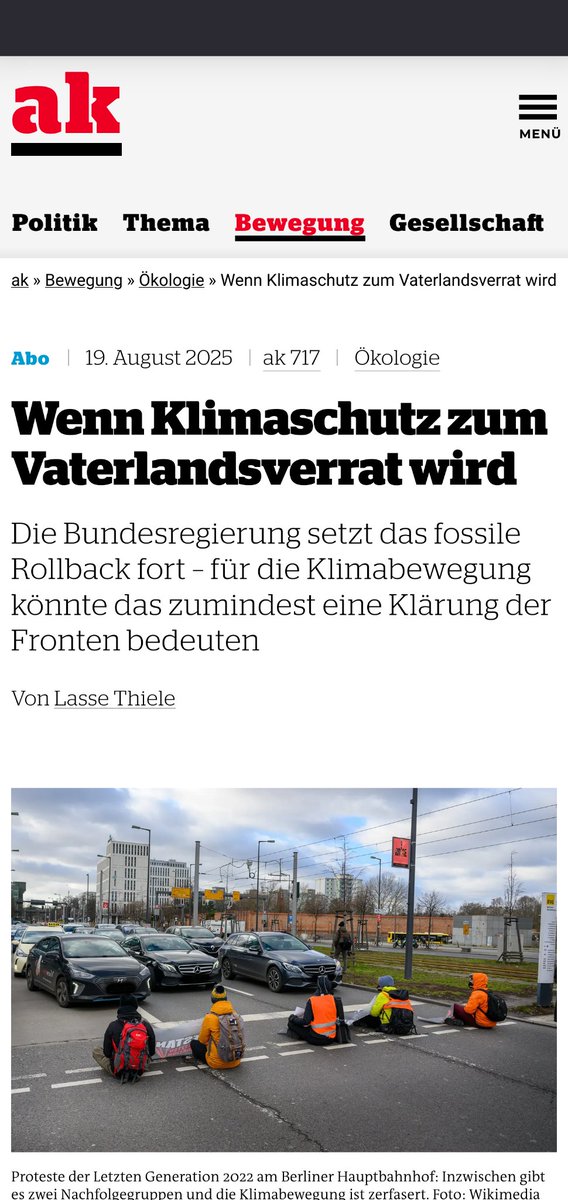 Für die neue analyse &amp; kritik durfte ich die klima- und bewegungspolitische Sachlage unter der neuen Regierung zusammenfassen.
Abo (lohnt sich):
akweb.de/bewegung/wenn-…
