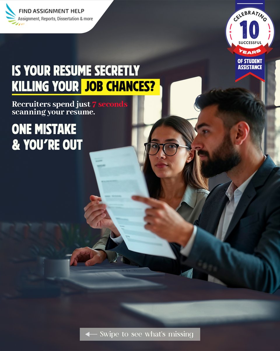 AssignmentFind's tweet image. 📷 Is Your Resume Secretly Killing Your Job Chances?
📷 DM us now or visit
📷 findassignmenthelp.com
#cv #resumetips #resumewriting #resumehelp #resumewriter #findassignmenthelp #UKStudentvisa #ukstudents #UKStudentLife #AustraliaStudyVisa #canadalife #canadavisa #canadalife