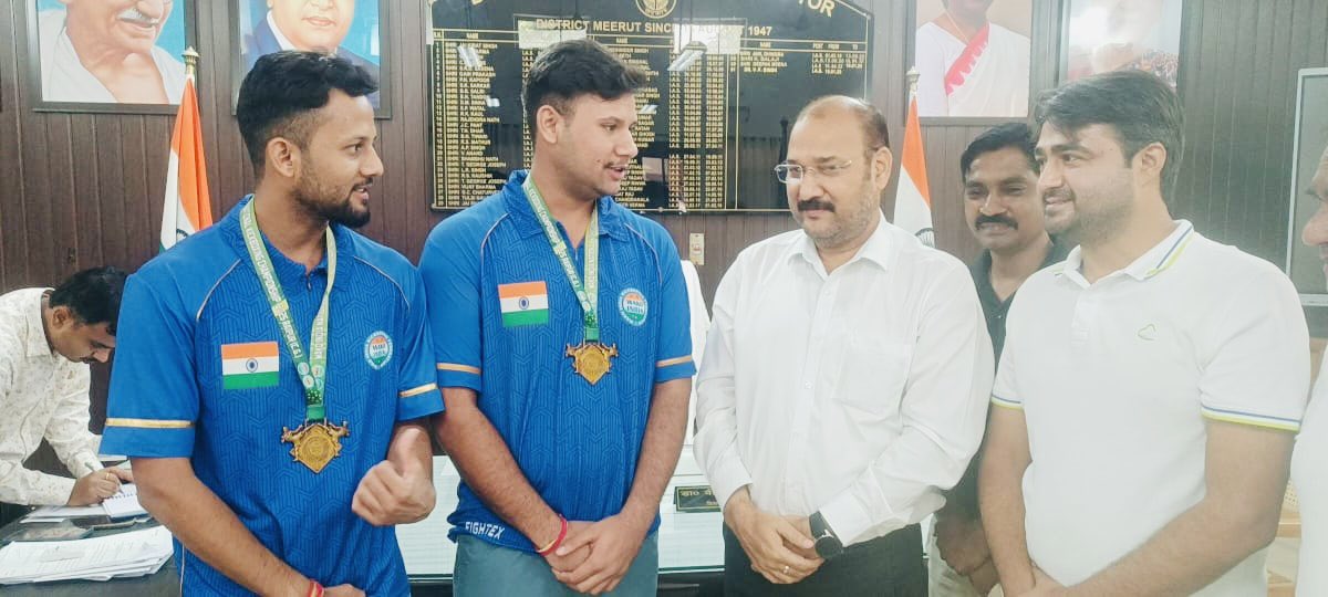 KickboxerAditya's tweet photo. On 20th August 2025, we had the privilege to meet District Magistrate Dr. Vijay Kumar Singh Ji, who felicitated me for winning the Gold Medal and becoming National Champion at the National Kickboxing Championships 2025, Raipur (Chhattisgarh) https://t.co/1nxoTn7CJ0