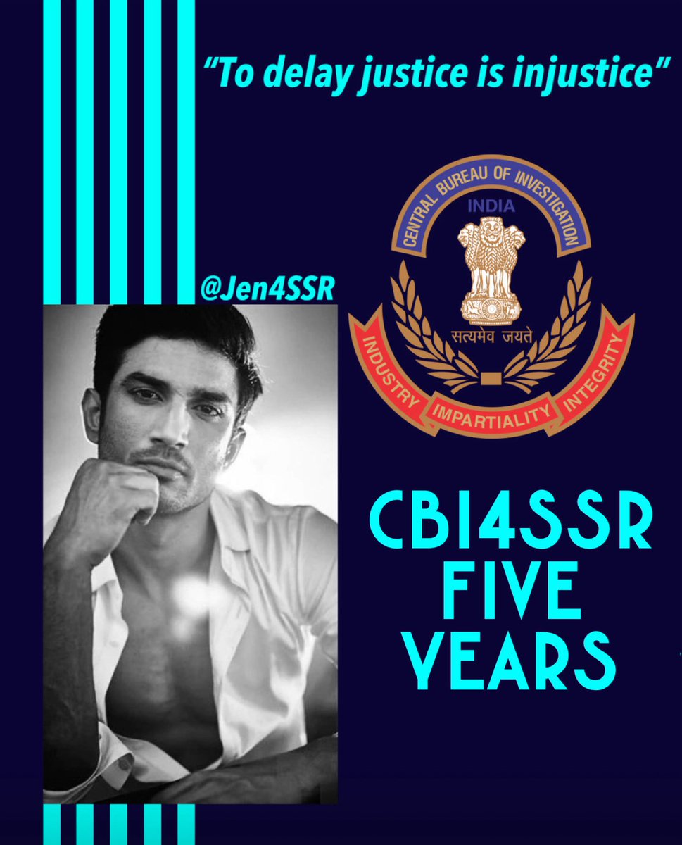 CBI4SSR Five Years 

<a href="/CBIHeadquarters/">Central Bureau of Investigation (India)</a> your silence is deafening❗️
We want answers❗️
We want updates❗️
We want Justice‼️

<a href="/itsSSR/">Sushant Singh Rajput</a> <a href="/DgpKarnataka/">DGP KARNATAKA</a> <a href="/Copsview/">Praveen Sood</a> <a href="/MLJ_GoI/">Ministry of Law and Justice</a> <a href="/rashtrapatibhvn/">President of India</a> <a href="/SCJudgments/">Latest Supreme Court Judgments</a> <a href="/mieknathshinde/">Eknath Shinde - एकनाथ शिंदे</a> <a href="/Dev_Fadnavis/">Devendra Fadnavis</a> 

#JusticeForSushant️SinghRajput