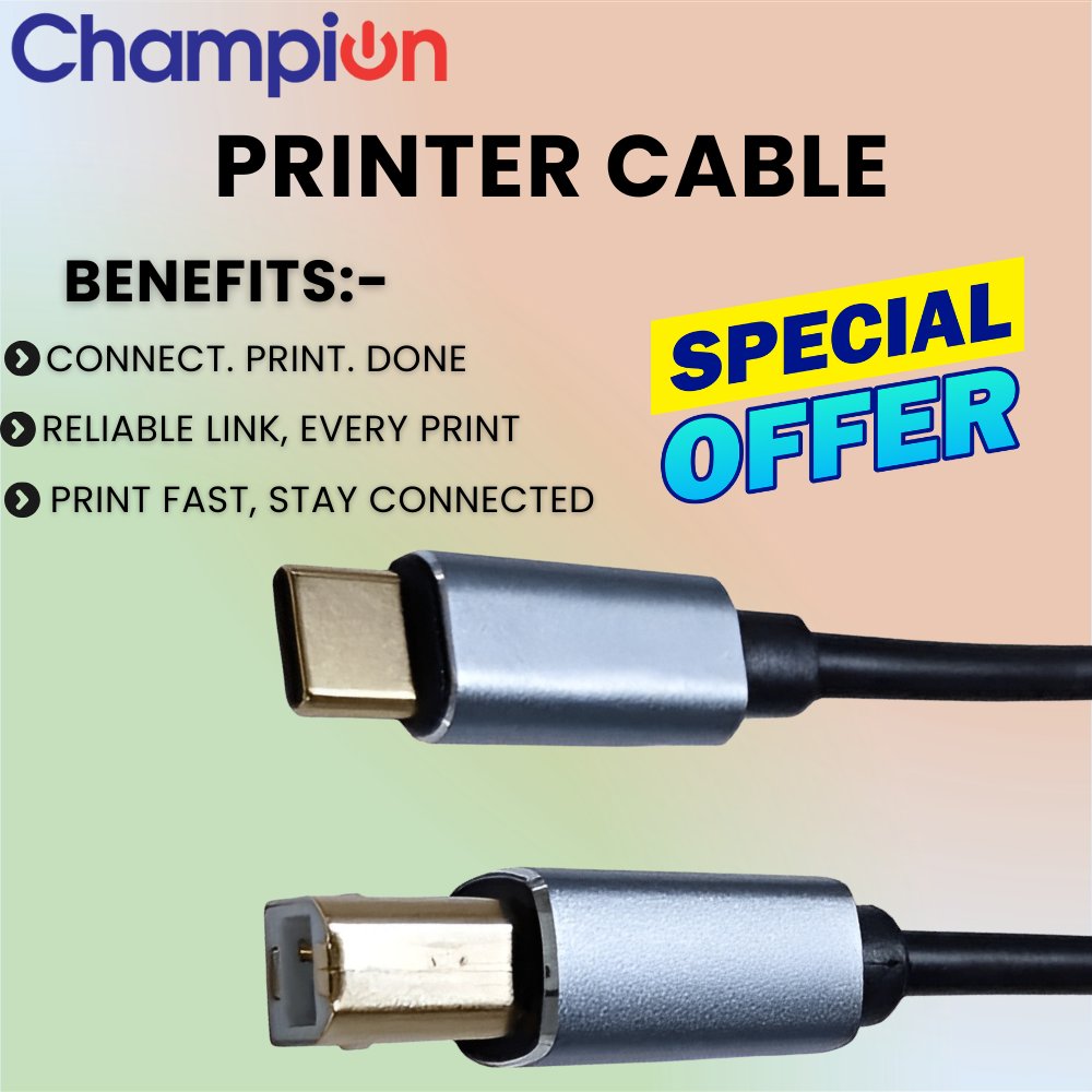 ChampionComps's tweet image. Your Printer’s Perfect Partner – High-Quality Cables
Visit our site now - championindia.com
#PrinterCable #USBPrinterCable #HighSpeedPrinterCable #PrinterAccessories #PrinterConnectivity #BestPrinterCable #PrinterCablesOnline #BuyPrinterCable #PrinterCableForLaptop