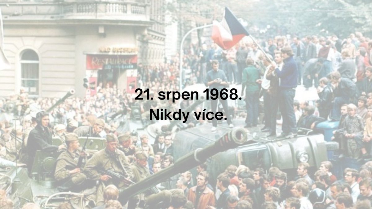 Přišli v noci. Bez pozvání. Se zbraněmi.

Nezapomínejme, jak důležité je žít v bezpečné a svobodné zemi. 
Dnes jsme součástí demokratické rodiny evropských států. 
A 21. srpen 1968 nám připomíná, že nic z toho není samozřejmostí.