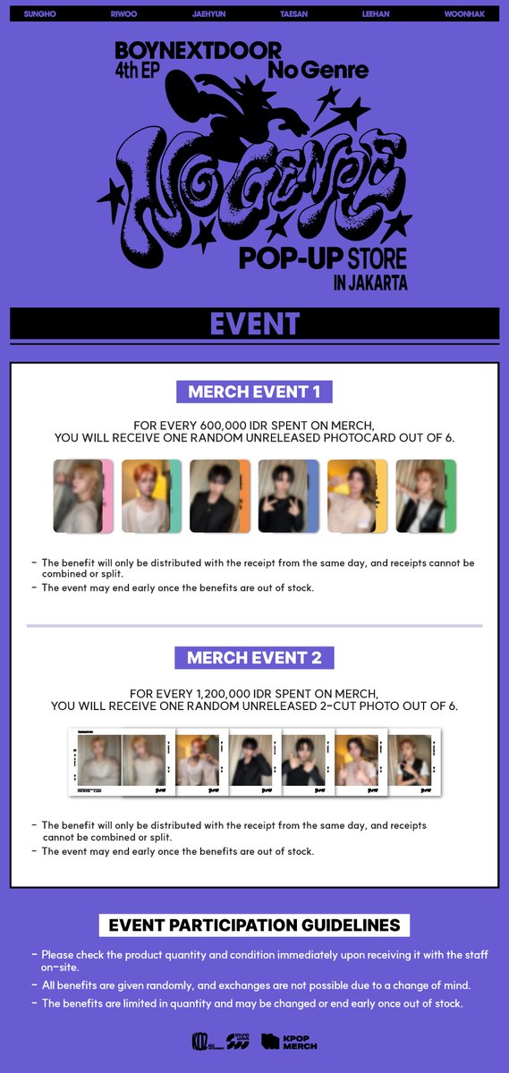 BOYNEXTDOOR 4th EP 'No Genre' POP-UP STORE (@BOYNEXTDOOR_SW