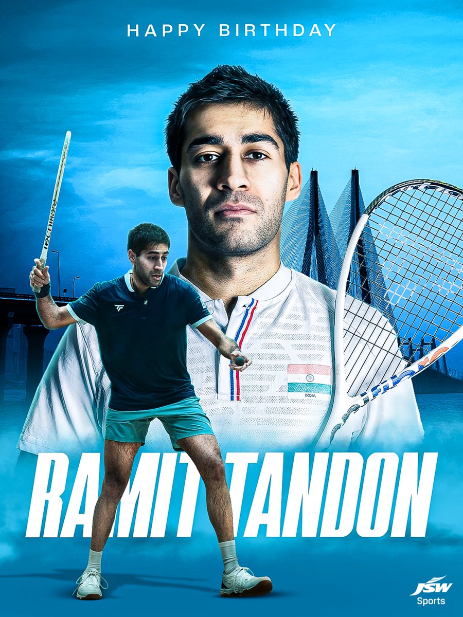 JSW Sports (@jswsports) on Twitter photo From clutch points to world stages! 🌍
Happy Birthday to JSW Sports athlete <a href="/RamitTandon/">Ramit Tandon</a>. May this year be filled with grit, glory, and more unforgettable moments on court. ✨
#JSWSports #Squash #RamitTandon #BetterEveryDay From clutch points to world stages! 🌍
Happy Birthday to JSW Sports athlete <a href="/RamitTandon/">Ramit Tandon</a>. May this year be filled with grit, glory, and more unforgettable moments on court. ✨
#JSWSports #Squash #RamitTandon #BetterEveryDay