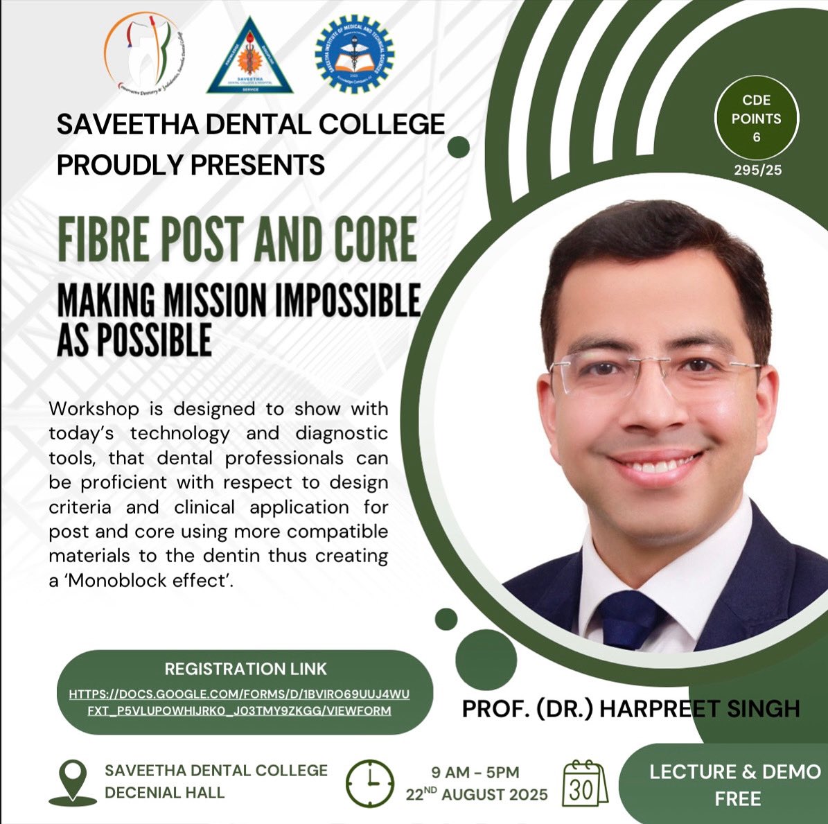 ConsEndoSav's tweet photo. Join us for a CDE program tomorrow by Dr Harpreet Singh and learn more about building foundation first: predictable post and core protocols for lasting restorations! https://t.co/jeQDjU1nEF