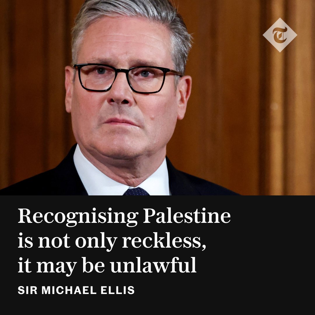 Telegraph's tweet photo. 🖋️ 'It is administratively incompetent for the UK to recognise a state which has two rival Palestinian governments.' | Writes @Michael_Ellis1

Read the full column here ⤵️
https://t.co/yxupA343nw https://t.co/04rlSRQzjg