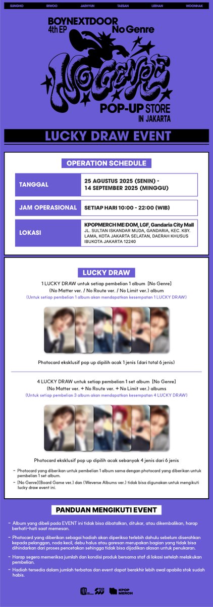 BOYNEXTDOOR 4th EP 'No Genre' POP-UP STORE (@BOYNEXTDOOR_SW