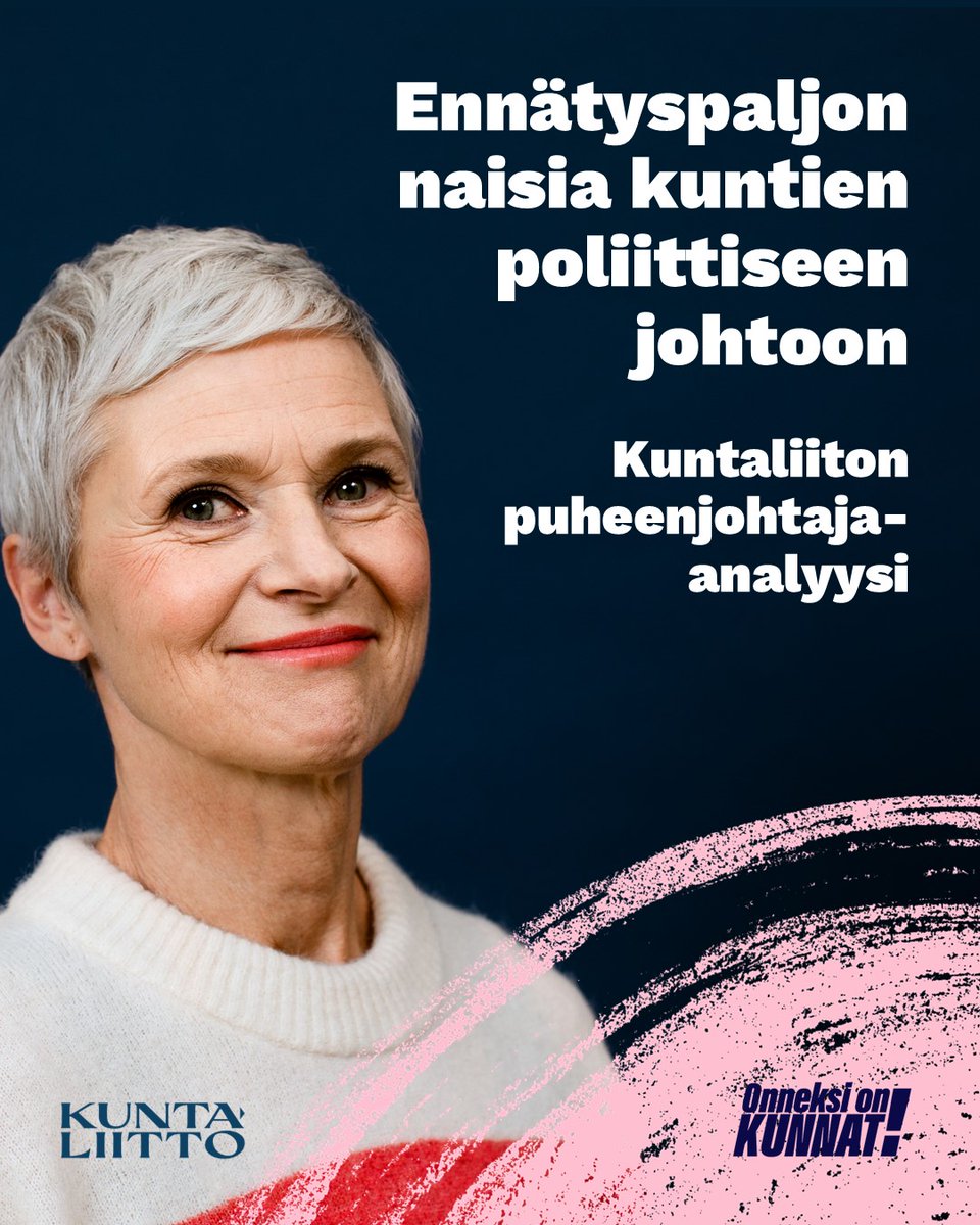 FI: Naisten osuus kuntien poliittisessa johdossa on noussut ennätykselliseen 43,5 prosenttiin. Valinnoissa näkyvät myös nuorten nousu, kokeneiden johtajien jatkuvuus sekä edelleen lukuisat kansanedustajat kuntien puheenjohtajina.
Lue koko analyysi: kuntaliitto.fi/tiedotteet/202…
