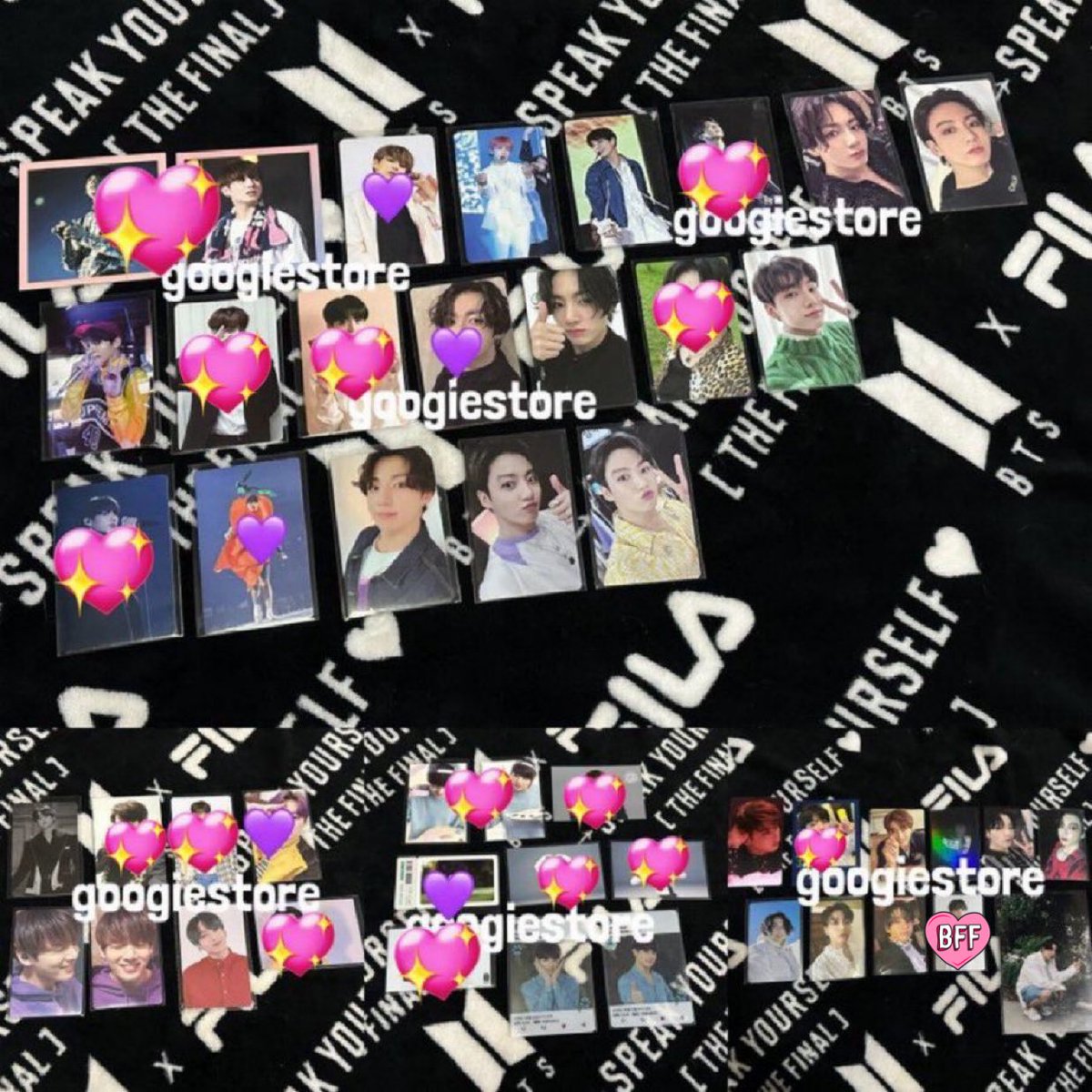 ปล่อยการ์ดจองกุก💜
สนใจใบไหนทักมาสอบถามได้นะคะ 🙇🏻‍♀️
เราปล่อยราคาแบบขาดทุนค่ะ

มีมากกว่าในรูปด้วยนะคะ เผื่อใครอยากได้ใบไหนเป็นพิเศษลองทักมาถามก่อนได้ค่ะ

มีเซตโอนึลครบเซต, การ์ด Lucky JP/KR , การ์ด 777 

สนใจทักมาได้เลยค่ะ 🩷

#ตลาดรถไฟบังทัน #ตลาดนัดรถไฟบังทัน #ตลาดนัดบังทัน