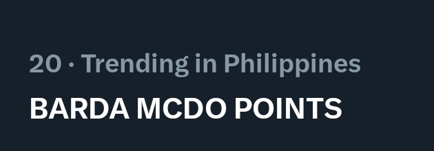 let's go!!! trending na! 

BARDA MCDO POINTS
#MyMcDonaldsRewards 
#MayPointSaMcDo