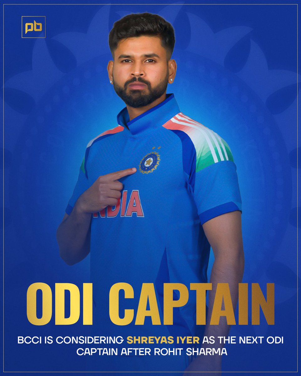2023Ipl's tweet photo. 🚨 𝑹𝑬𝑷𝑶𝑹𝑻𝑺 🚨

BCCI is considering Shreyas Iyer as the next ODI captain after Rohit Sharma! (Source: Dainik Jagran)

#RohitSharma #ShreyasIyer #ODIs #India https://t.co/usWcqh7ozx