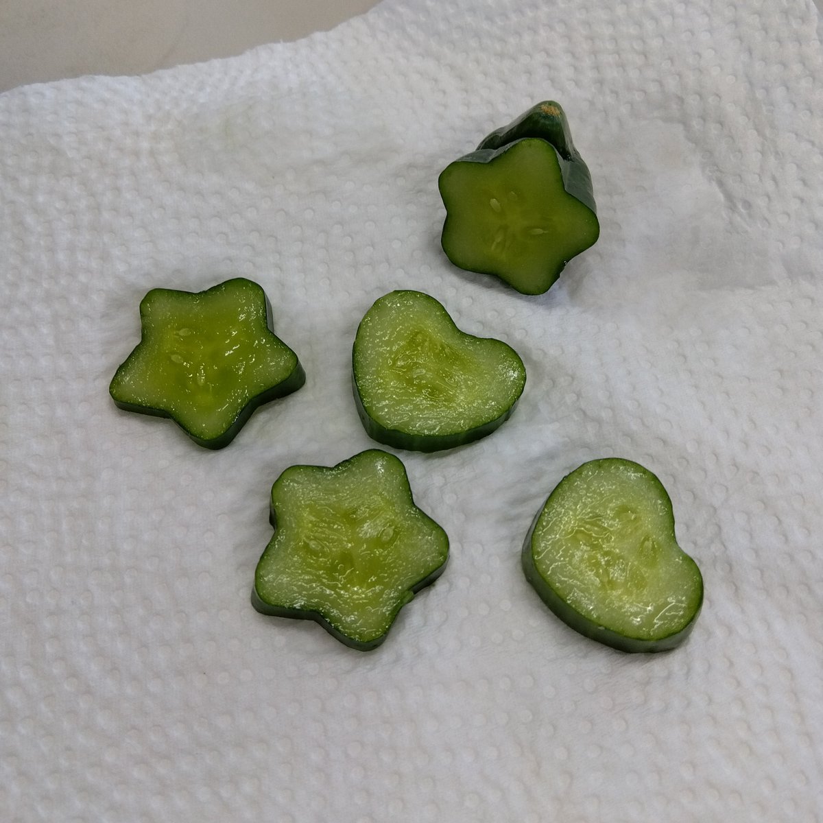 kawanyan_com's tweet photo. 庭柱（しのぶさん）によるキュウリがうまく育ったにゃん🥒

キュウリを切ったらなんと！
ハートと星の形でした(=^x^=)
とってもかわいいにゃ～～

お昼ごはんの時間にみんなで頂きました😊

農家の応援隊かわニャンでも好評販売中にゃん
https://t.co/efSCGutkEk

#キュウリ #家庭菜園 #鬼滅の刃 https://t.co/BGxuI7B2mH