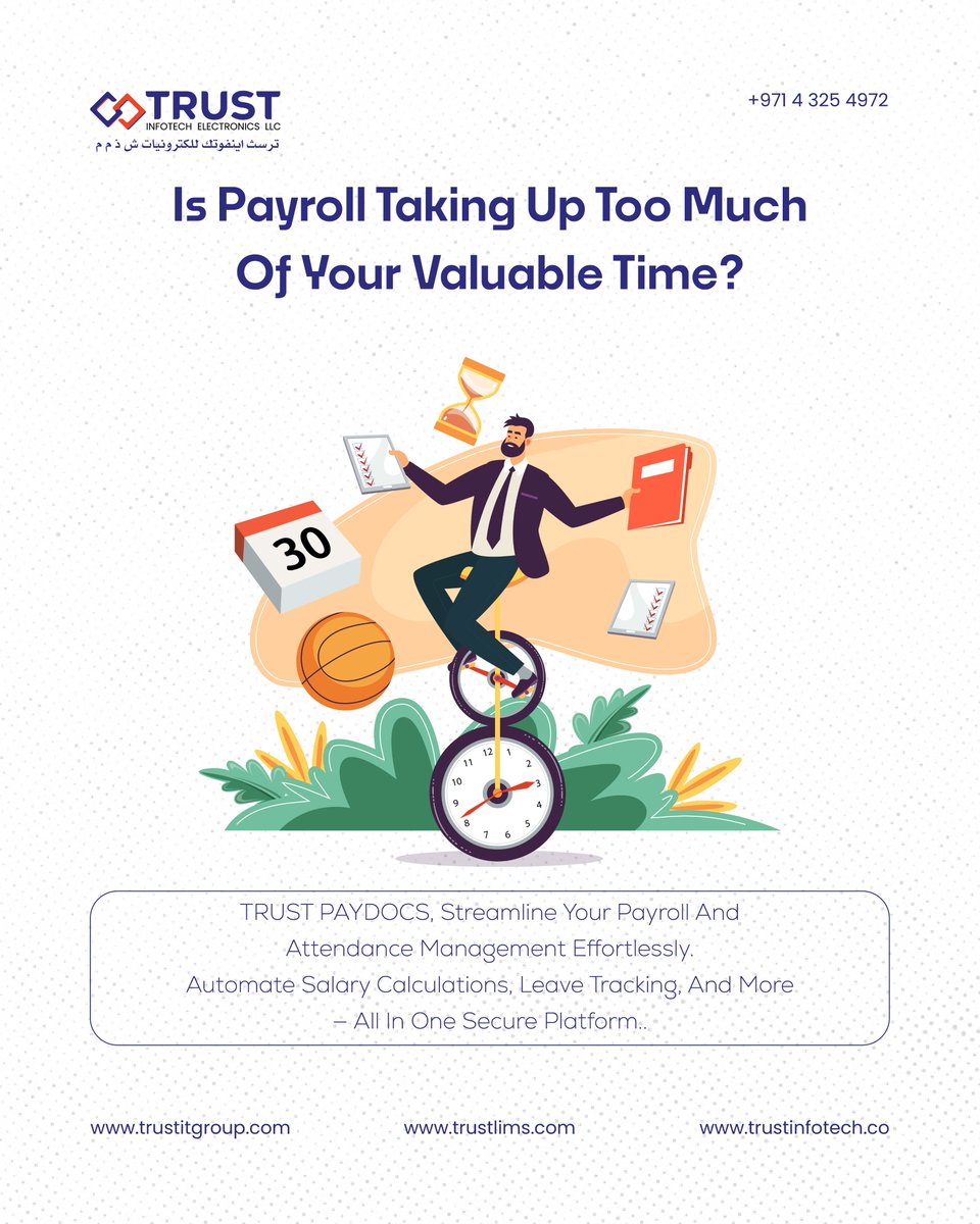 TrustInfotech's tweet photo. ⏳ Payroll draining your time?
With Trust PayDocs, automate salaries, leave, and attendance — all in one secure platform.

Effortless. Accurate. Stress-free. 
👉 https://t.co/613upsjMcZ
#TrustPayDocs #PayrollAutomation #HRTech #DigitalPayroll https://t.co/7YL9wuLkfI