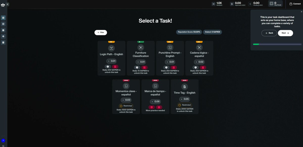 Sapien task interface for AI training
