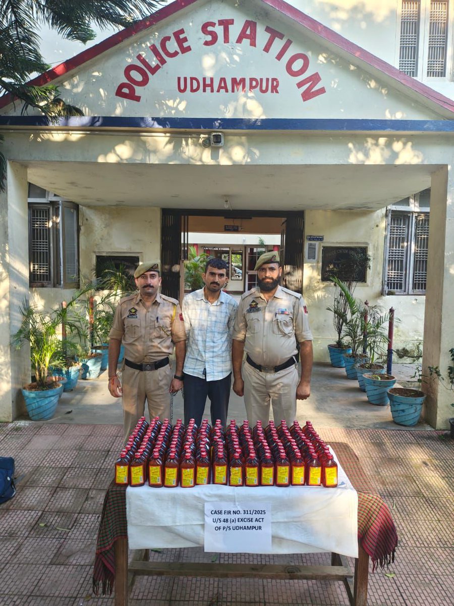 District Police Udhampur (@udhampurpolice) on Twitter photo #PeopleFirst
#UdhampurPolice
*Bootlegger Motilal S/O Devidas R/O Dansal Sali, Tehsil Dansal, District Jammu held in Udhampur, 170 quarters of illicit liquor recovered by Udhampur Police <a href="/JmuKmrPolice/">J&K Police</a> <a href="/ZPHQJammu/">Zonal Police Media Centre- Jammu Zone</a> <a href="/UHqrs/">DIG, Udhampur Reasi Range</a> <a href="/Amod_India/">Amod Nagpure</a> #PeopleFirst
#UdhampurPolice
*Bootlegger Motilal S/O Devidas R/O Dansal Sali, Tehsil Dansal, District Jammu held in Udhampur, 170 quarters of illicit liquor recovered by Udhampur Police <a href="/JmuKmrPolice/">J&K Police</a> <a href="/ZPHQJammu/">Zonal Police Media Centre- Jammu Zone</a> <a href="/UHqrs/">DIG, Udhampur Reasi Range</a> <a href="/Amod_India/">Amod Nagpure</a>
