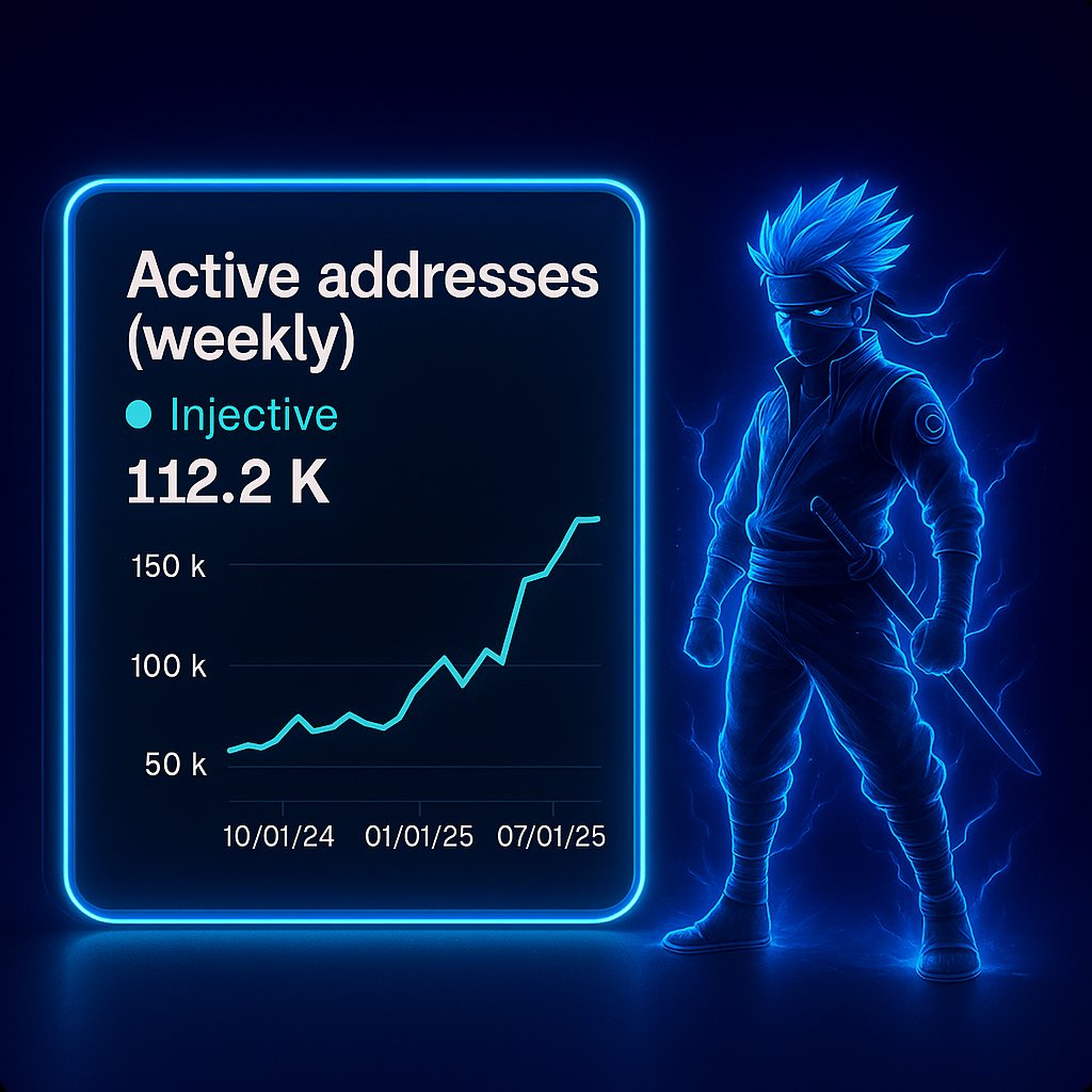 Injective shows a major growth in Weekly active addresses , More users are joining $INJ chain.

Weekly Active addresses reached 112k  active addresses.

انجیکٹیو پے ایکٹیو ایڈریسز مے شاندار اضافہ ہو رہا ہے۔