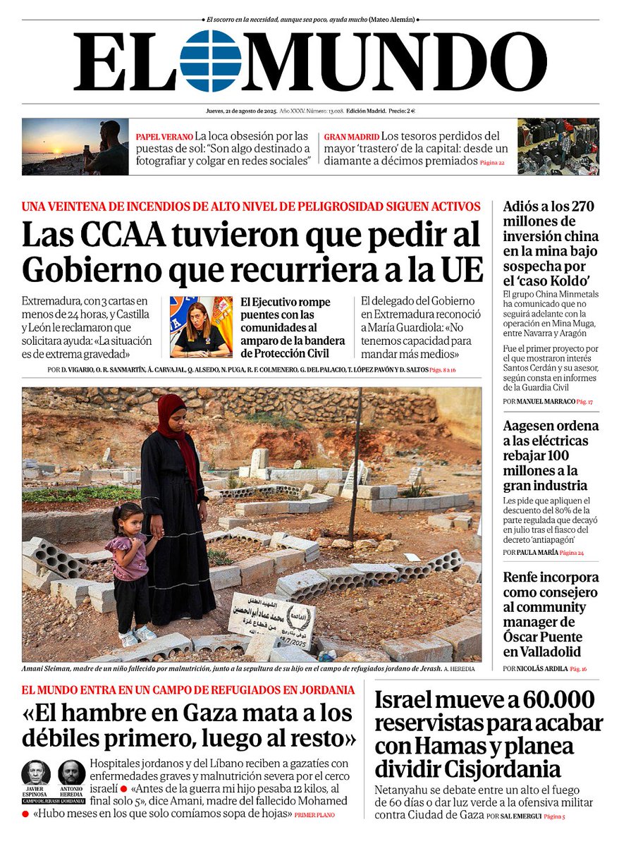 ☕️ Buenos días!
📰 La portada de El Mundo.