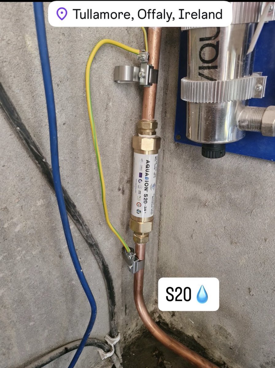 aquabion's tweet photo. Another #AQUABION S20 3/4” installation done by our team in Ireland 🇮🇪.
Soon there will be the big trade show Plumbex in Dublin. Looking forward to meeting up.
#aquabion #limescale #protection #ireland #tullamore #offaly #plumbex https://t.co/2TXSwyISVy