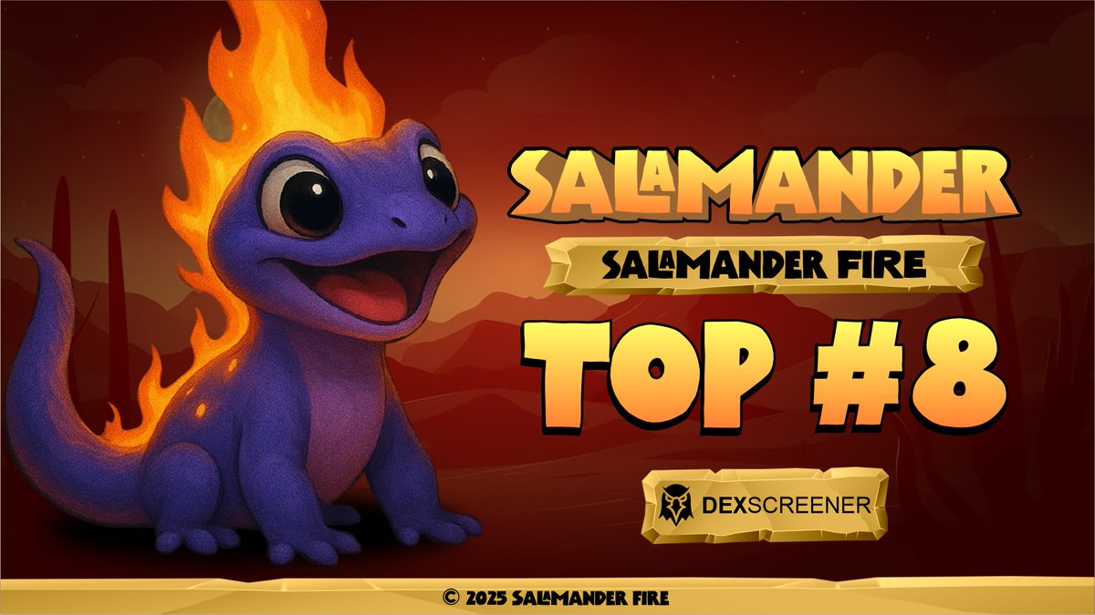 _salamanderfire's tweet photo. Top 8 on DexScreener. $SALAMANDER is just getting warmed up. Don’t miss the run! 🚀
https://t.co/2Kgy3cHpbR https://t.co/86hDX4RUD5
