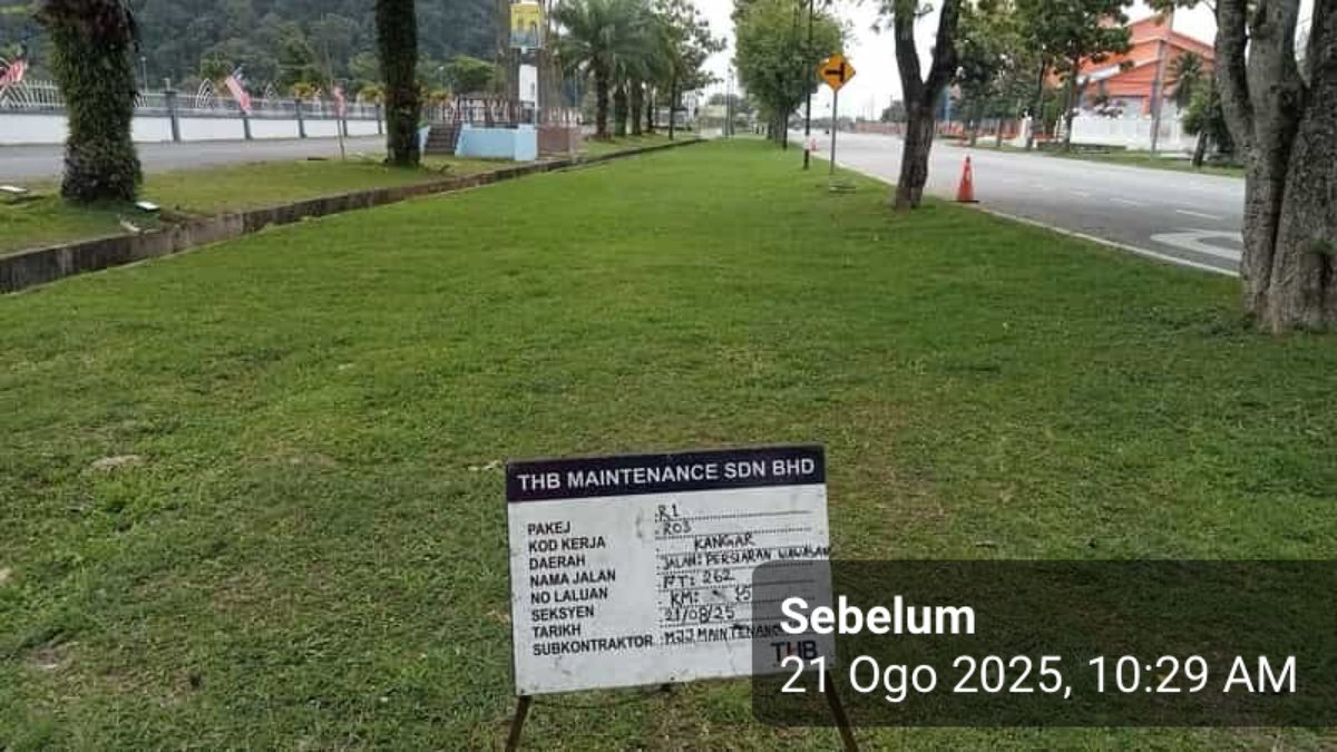 THBM_HQ's tweet photo. 21082025 - di Kangar

FT 262 J. Persiaran Wawasan
sek 1.50

Team MyJalan A-Team RO3 #THBMPerlis #Kangar laksana kerja Pemotongan Rumput ini di sini

ini kerja rutin pusingan Ogos

#THBMHQ https://t.co/SFg8xOLERH
