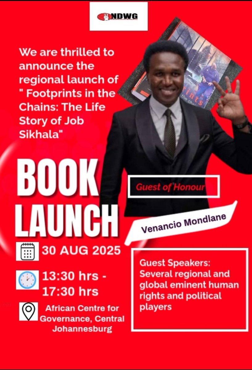 We are going regional for the inaugural book launch in South Africa. A book written to reflect on Hon. Job Sikhala biography, Footprints In The Chains, the life story of Job Sikhala is making waves in the history of works of political literature.  Make a date and see you there.