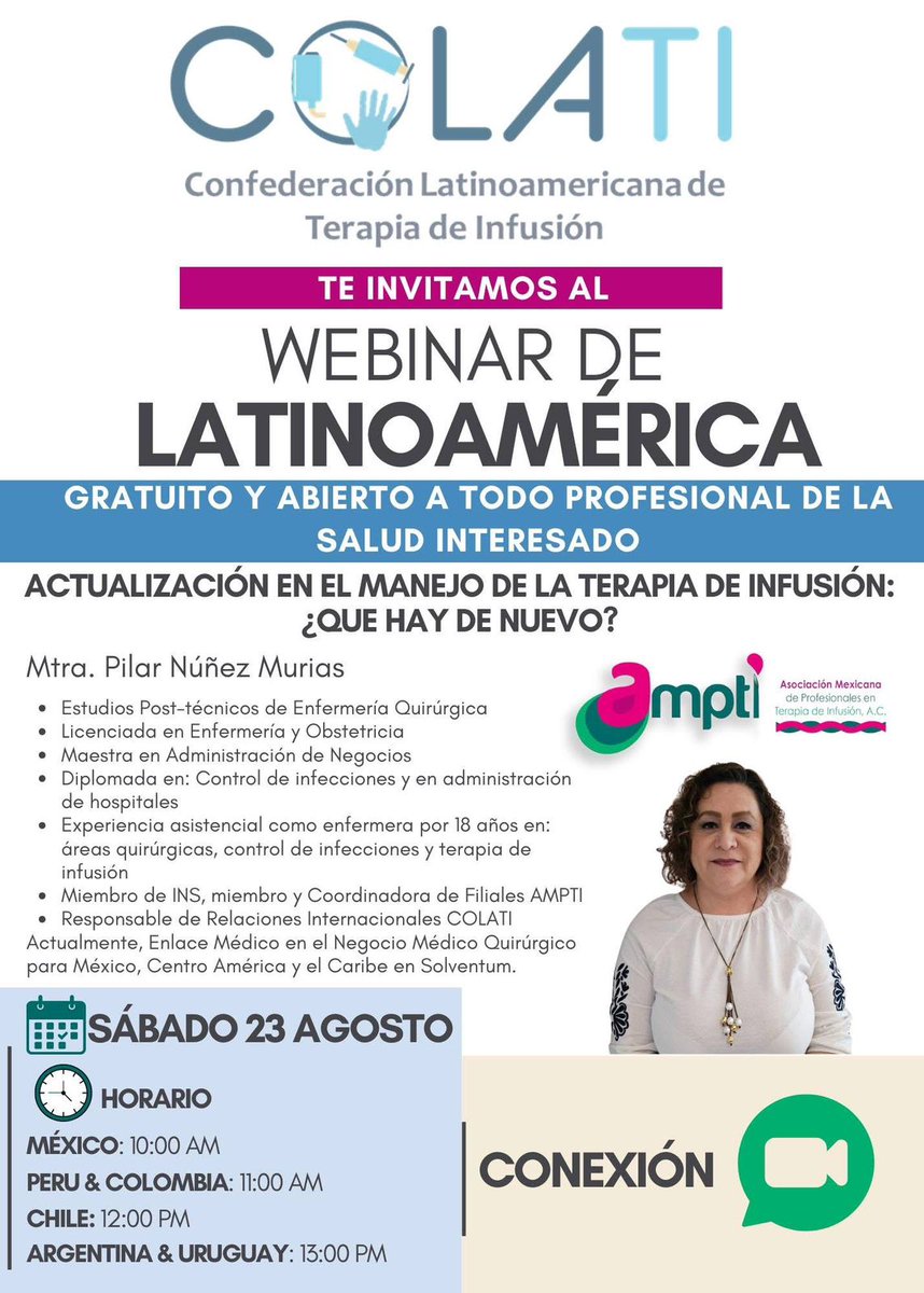 #COLATI  te invita cordialmente a que nos acompañes  el próximo sábado 23 en el 11° webinar de Latinoamérica.

Te recordamos que por el momento no se otorgan constancias de participación.

¡¡Te esperamos!!
us06web.zoom.us/j/84625172518?…