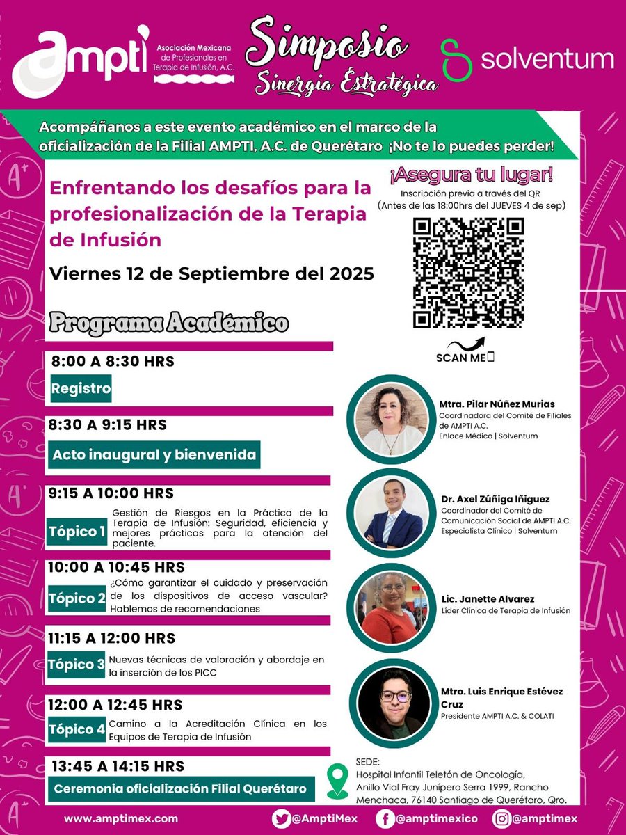 ¡No te lo puedes perder! #ampti llega a Querétaro¡Inscríbete ahora! 
Constancia gratuita exclusiva para socios activos. #queretaro #enfermeria