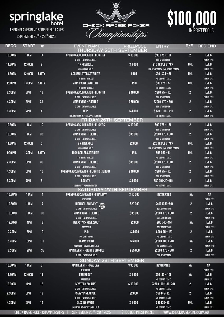 kingy654's tweet photo. Very much looking forward to the end of september with alot of these events going on. Mainly keen for the main event and PLO events https://t.co/0ar0CnPBwb