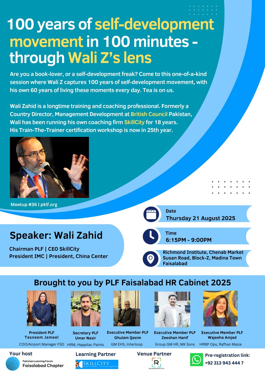 SkillCiti's tweet photo. 100 years in 100 minutes with @walizahid. Join us. Tea on us. https://t.co/JU23vYQWVw