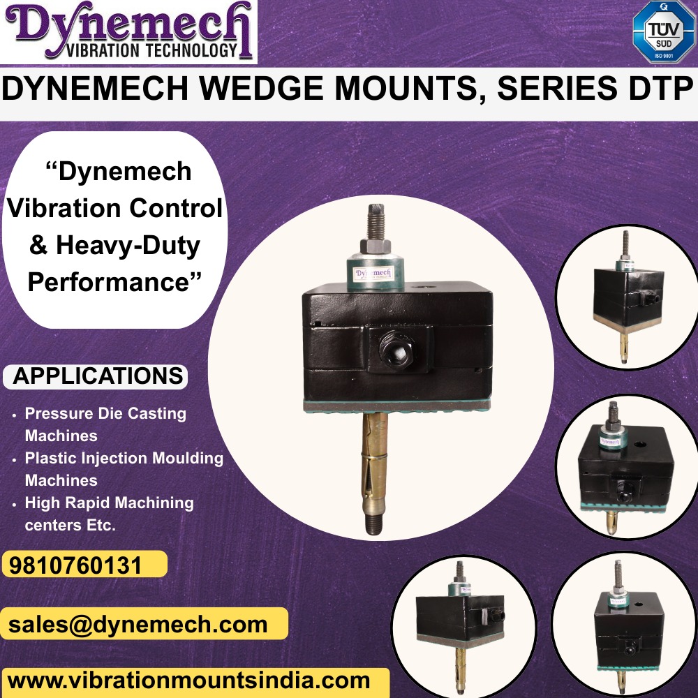 dynemech's tweet image. Dynemech Anti-Vibration Technology Wedge Mounts - Series DTP

#Dynemech,#WedgeMounts,#HeavyDutyPerformance,#IndustrialSolutions,#MachineStability,#EngineeringExcellence,#VibrationTechnology,#DieCasting,#InjectionMoulding

9810760131
sales@dynemech.com
vibrationmountsindia.com
