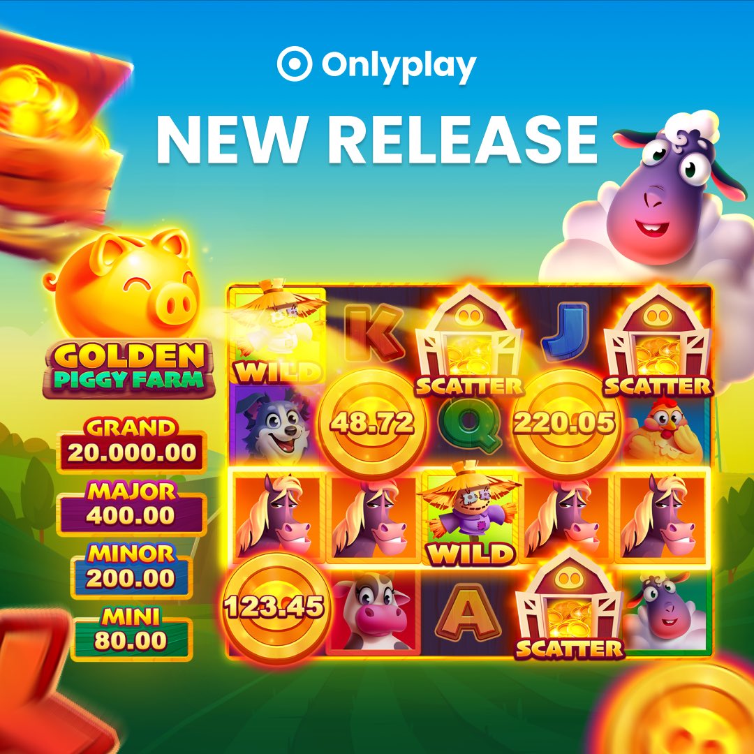 🐷Golden Piggy Farm is here! Our new 5x3 adventure takes players straight to the farmyard — but with a twist: behind the haystacks, Piggy is hiding treasures waiting to be uncovered.

Coin Respin mechanics with multipliers, plus Free Spins with stacked Wilds drives replayability