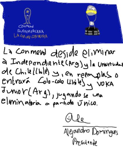 cocobasualto's tweet photo. @frabigol eso dice la conmebol https://t.co/Lzlu22zrpe