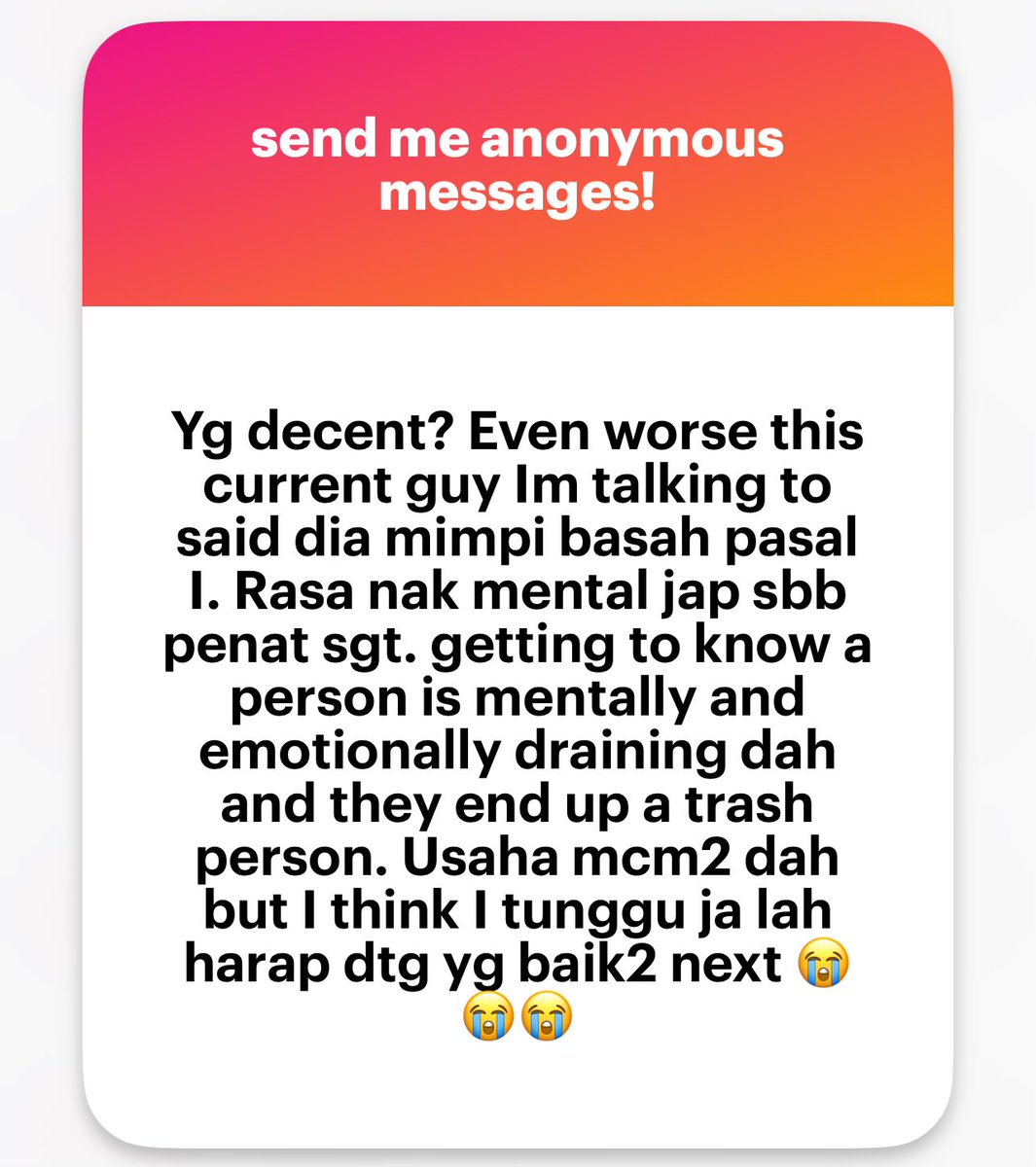 zuhrahx's tweet photo. People be worrying about declining birth rate but look at kind of “future father” available in the dating pool 🙃

Sis, you’re not wrong. Memang ramai gila lelaki aneh diluar sana. I’ve encountered these people too waktu single dulu 🙃

#curhat #carijodoh https://t.co/9ATQdDj09e