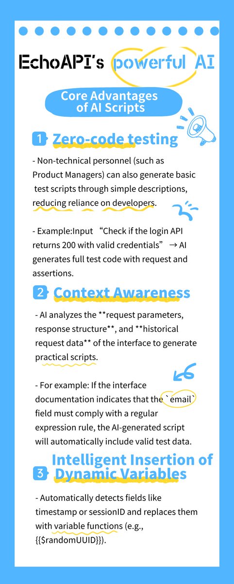 EchoAPIteam's tweet image. What are the benefits of EchoAPI’s AI-generated test scripts for test developers?
#EchoAPI #API #QAEngineer