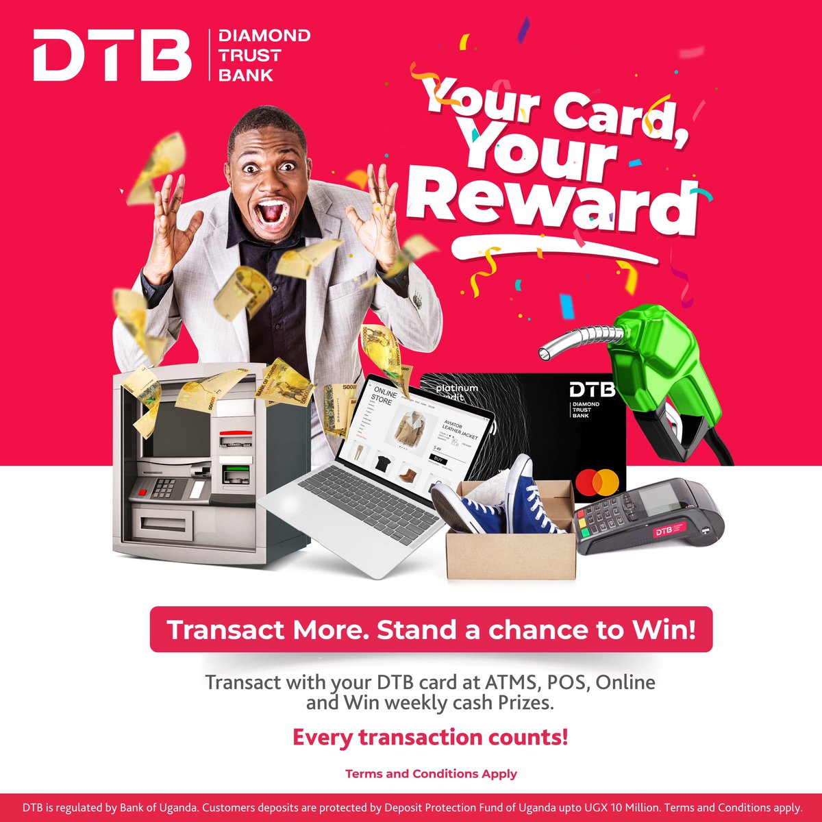 We are still rewarding you all for simply using your own card to shop, transact online or with the ATM 
#BankwithusBankonus