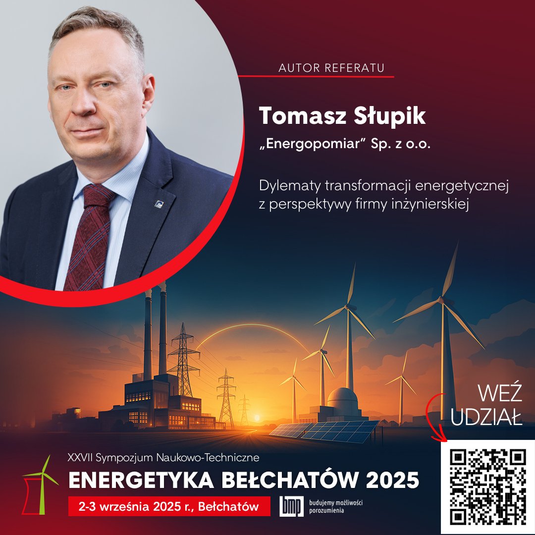 Podczas sympozjum referat wygłosi Tomasz Słupik. Zapraszamy też na prezentację Marioli Kobylańskiej-Pawlisz i Jerzego Mazurka pt. „Redukcja strat energii w układach pomocniczych bloków węglowych: poprawa efektywności energetycznej systemów mokrego oczyszczania gazów” #energetyka