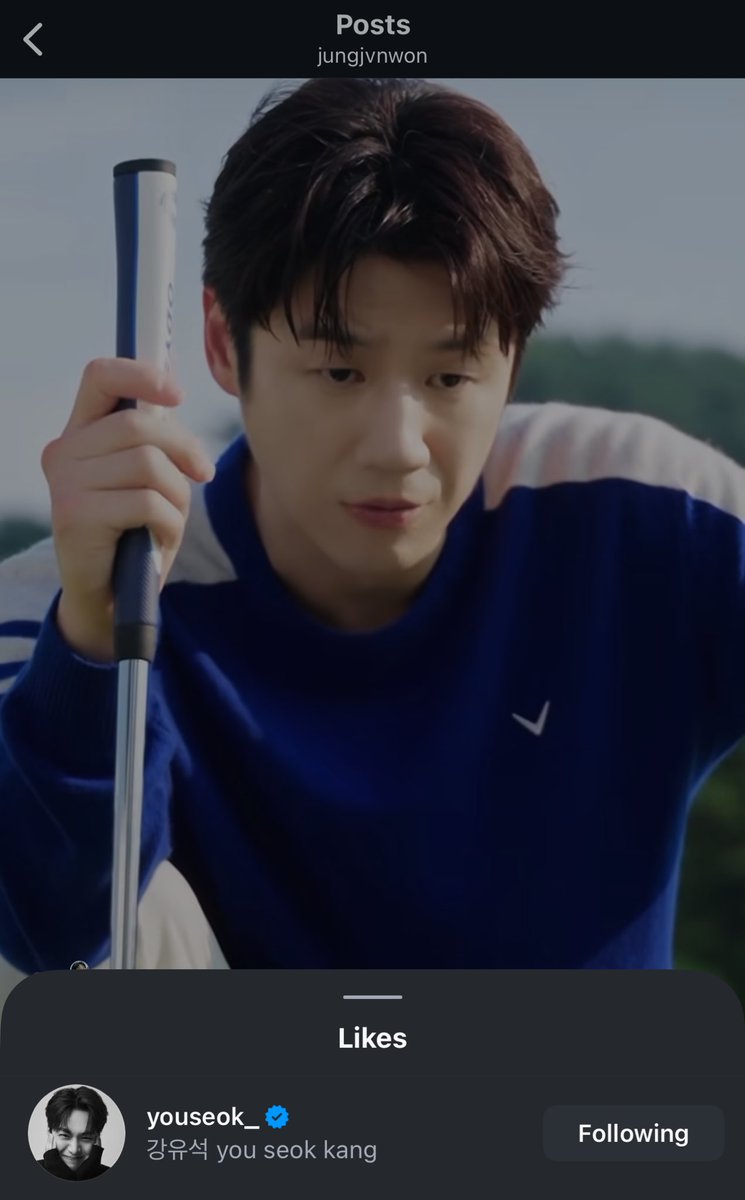 Kang Youseok commented under Jung Junwon latest post &amp; liked Callaway Apparel ads

“A man who rides Porsche🔥”

Youseok has been so supportive to his Junwon hyung🫶🏻
I’d like to see more of Dowon-Jaeil scene in Resplay S2😭

#JungJunwon #정준원 #강유석