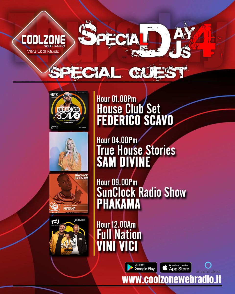 CoolZone_WRadio's tweet photo. 📷 𝐒𝐩𝐞𝐜𝐢𝐚𝐥 𝐃𝐚𝐲 𝐟𝐨𝐫 𝐃𝐉𝐬
 - 
Ogni giovedì, dalle 12:00 PM CET, vivi un'esperienza musicale unica. https://t.co/XLATqdAIjU https://t.co/6FYxEf4ePe