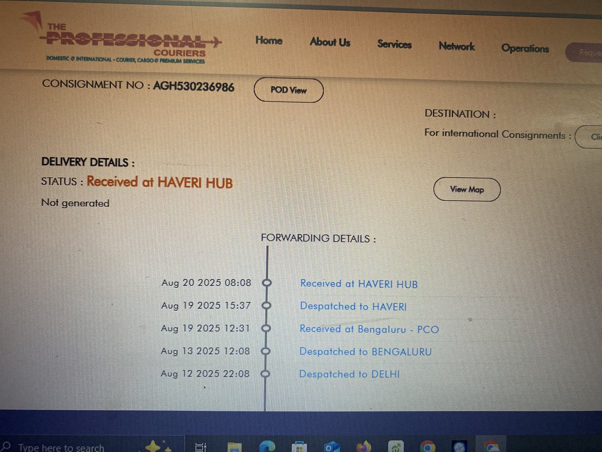 khushagarwall's tweet photo. Shocking service by The Professional Couriers! 🚫
Goods dispatched on 12/08/25 from UP to Haveri (Karnataka) still NOT delivered till 21/08/25.
Repeated complaints, zero response!
@TPCGlobeCares – Is this your “Professional” service? #PoorService #customerRights #CustomerSupport https://t.co/UkJkagCH62