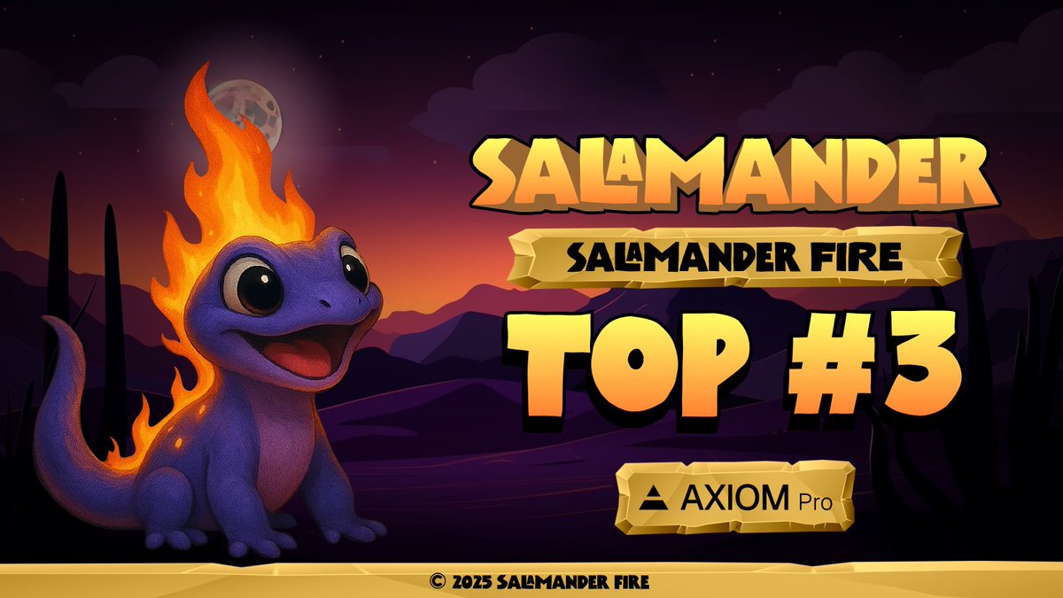 _salamanderfire's tweet photo. $SALAMANDER is on fire. Top#3 on AXIOM
https://t.co/3vOSakYLzL https://t.co/tMHLJbia7d