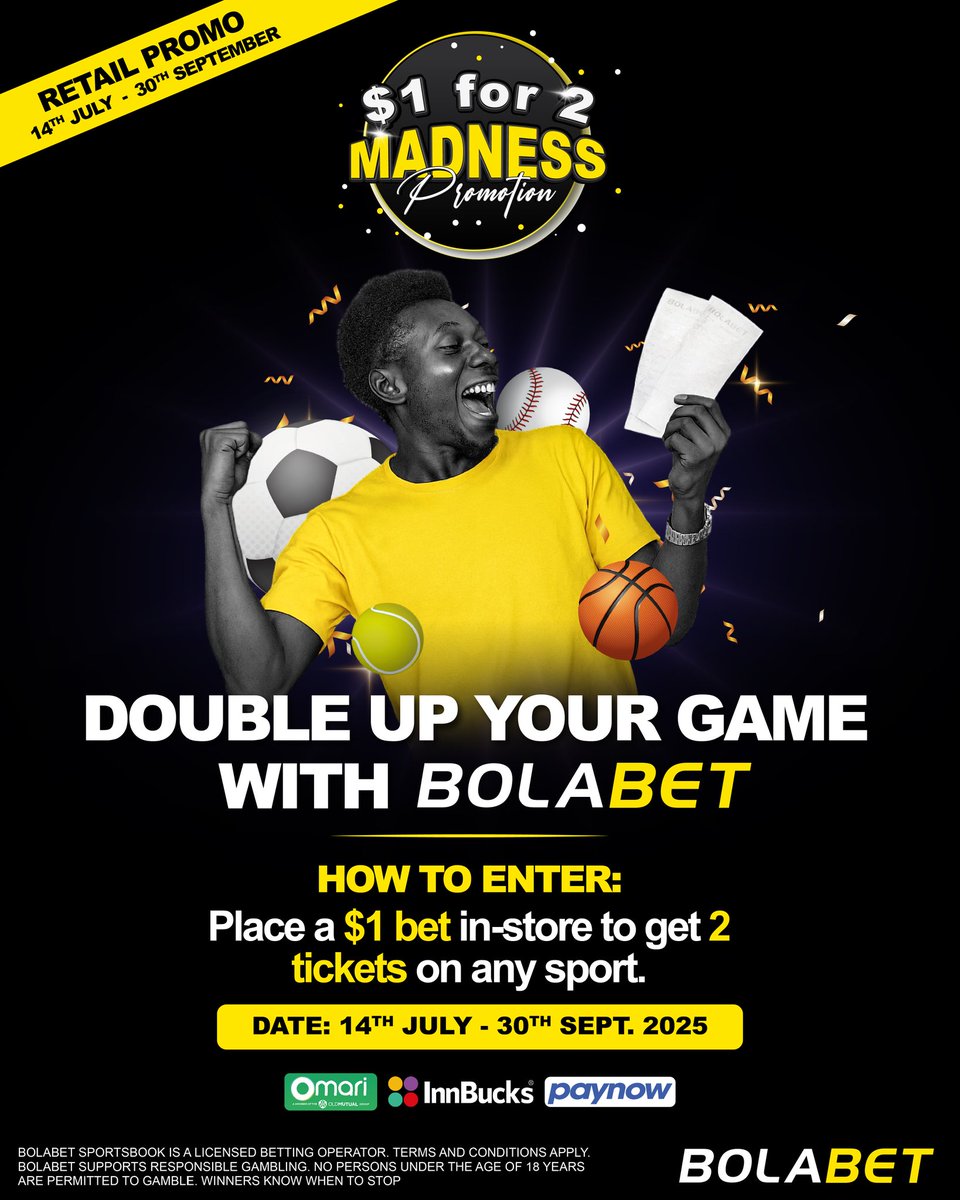 Manga muchiziva here kuti maakukwanisa kuwana matickets maviri pa$1. Yes it's happening kumashop. Kunenge kupihwa mahara. #$1for2Madness😎