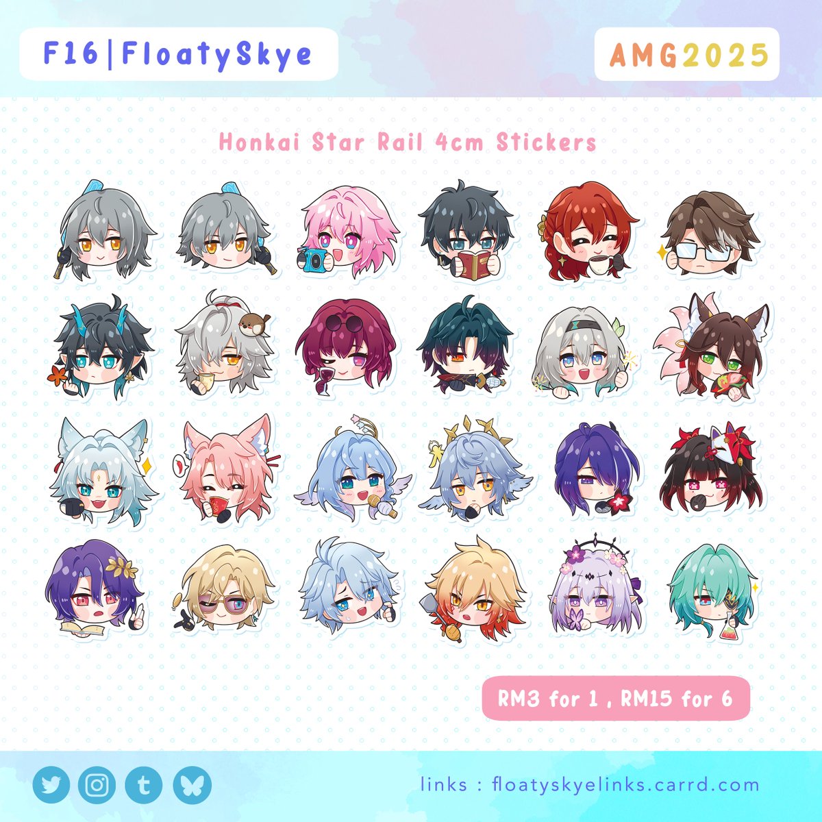 Hii guys, I'm gonna be boothing at Animangaki this weekend. Come check out my booth at F16 if you're there~ #amg2025 #amg2025catalogue 

edit: reuploaded bc i made a mistake in the graphics :')